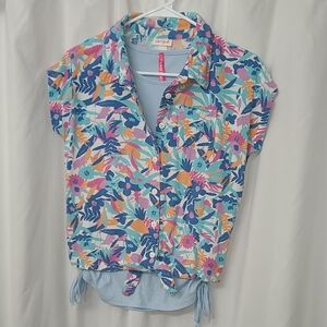 Cat & Jack Multicolor Floral Button-Down Shirt